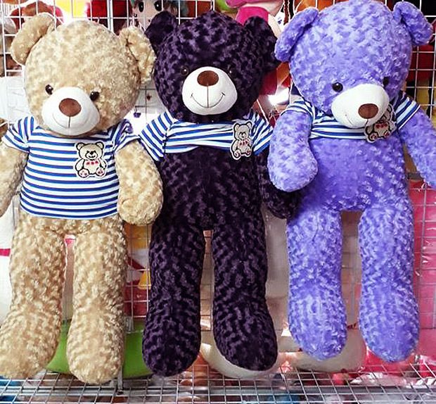 Gấu bông Teddy màu sữa, laverder và tím