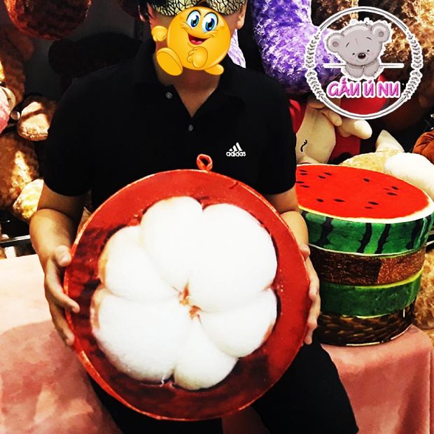 Gối trái cây 3D hình Trái Măng Cụt