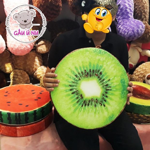 Gối trái cây 3D hình trái Kiwi